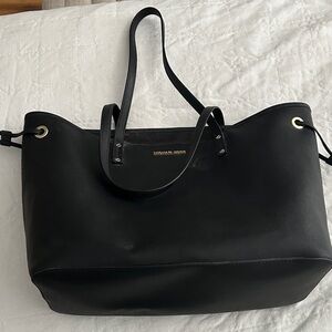 Large Michael Kors Black Leather Tote Bag